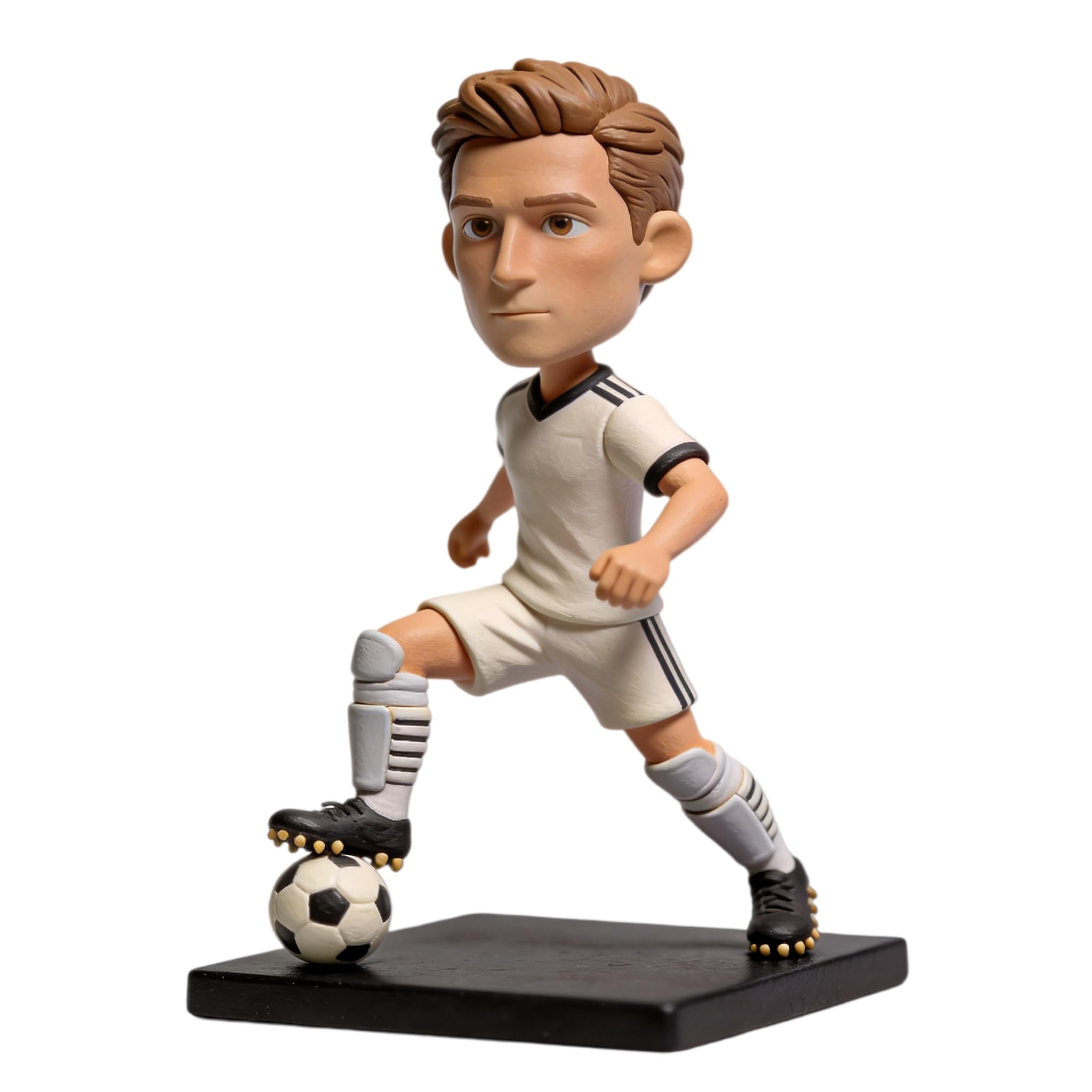 Figura 3D personalizada de jugador de fútbol de la foto, estatua de cuerpo completo hecha a mano de arcilla polimérica con mini balón de fútbol, regalo de cumpleaños para fanáticos de torneo, adorno