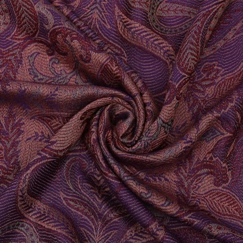 Image of EH KANI GOLD & JAMAWAR SILK SUPER SOFT FLORAL & PAISLEY PASHMINA STOLE SCARF