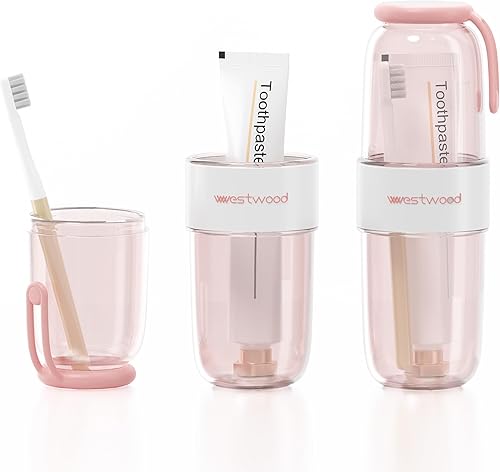 Miniatura 7 de Estuche de plástico transparente para cepillo de dientes de viaje con tapa, vaso portátil para cepillo de dientes, contenedor de almacenamiento para