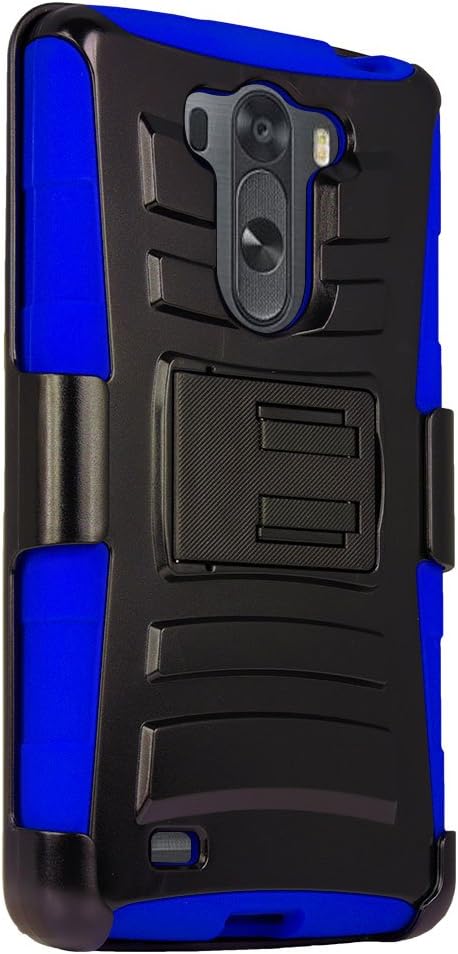 Armor for LG G Vista (VS880) Combo Case with Stand and Holster Blue