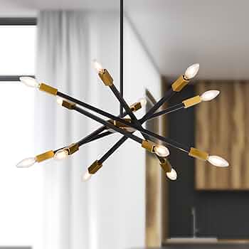 Light For Bedroom HHR Modern Sputnik Chandelier, 12-Light Black