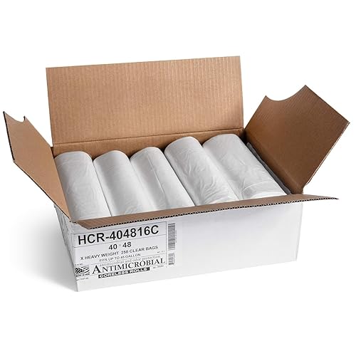 Miniatura 2 de Aluf Plastics HCR-404816C - Bolsas de basura transparentes de 45 galones de 40 x 48 pulgadas, equivalentes a 16 micrones, bolsas de basura de alta