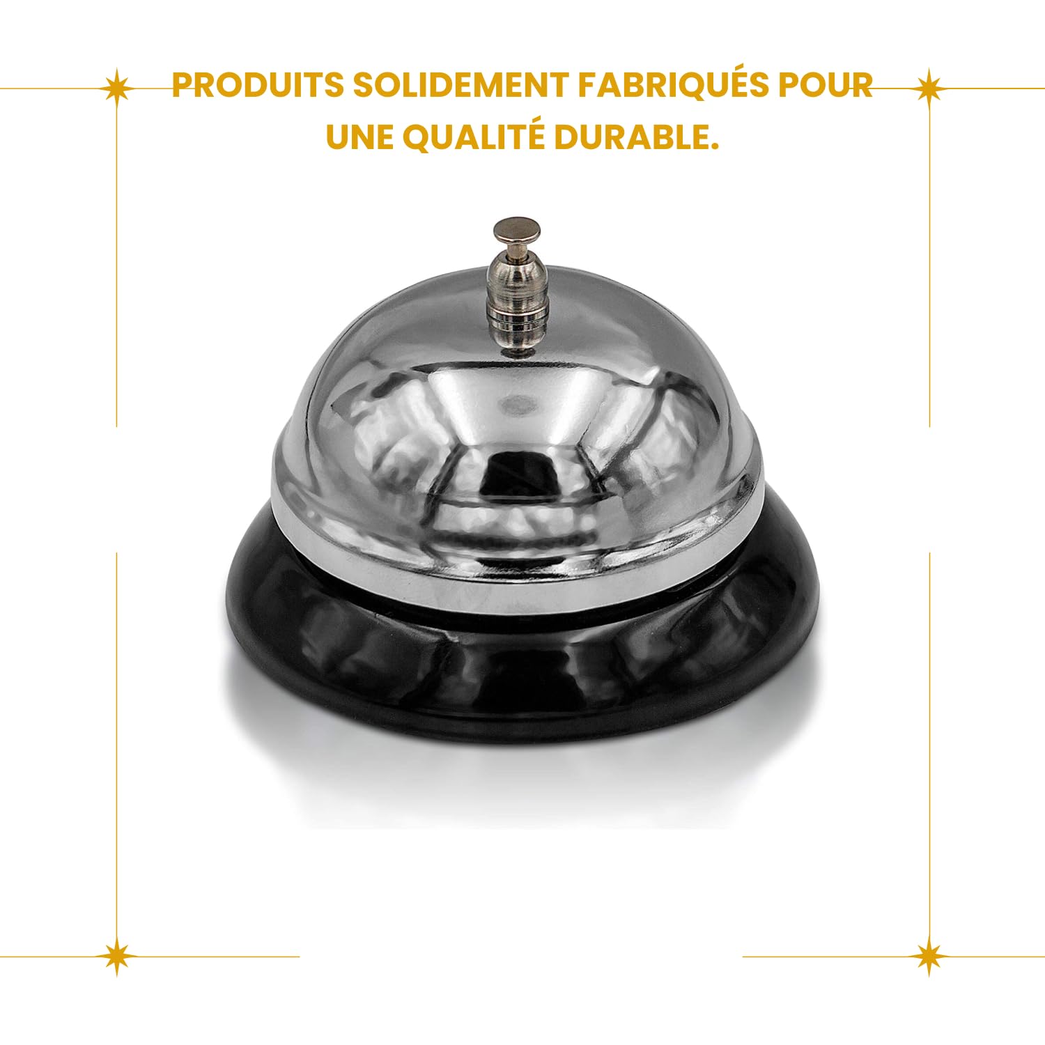 Sonnette De Comptoir Chromée 9 Cm – Cloche D’appel Réception Rétro