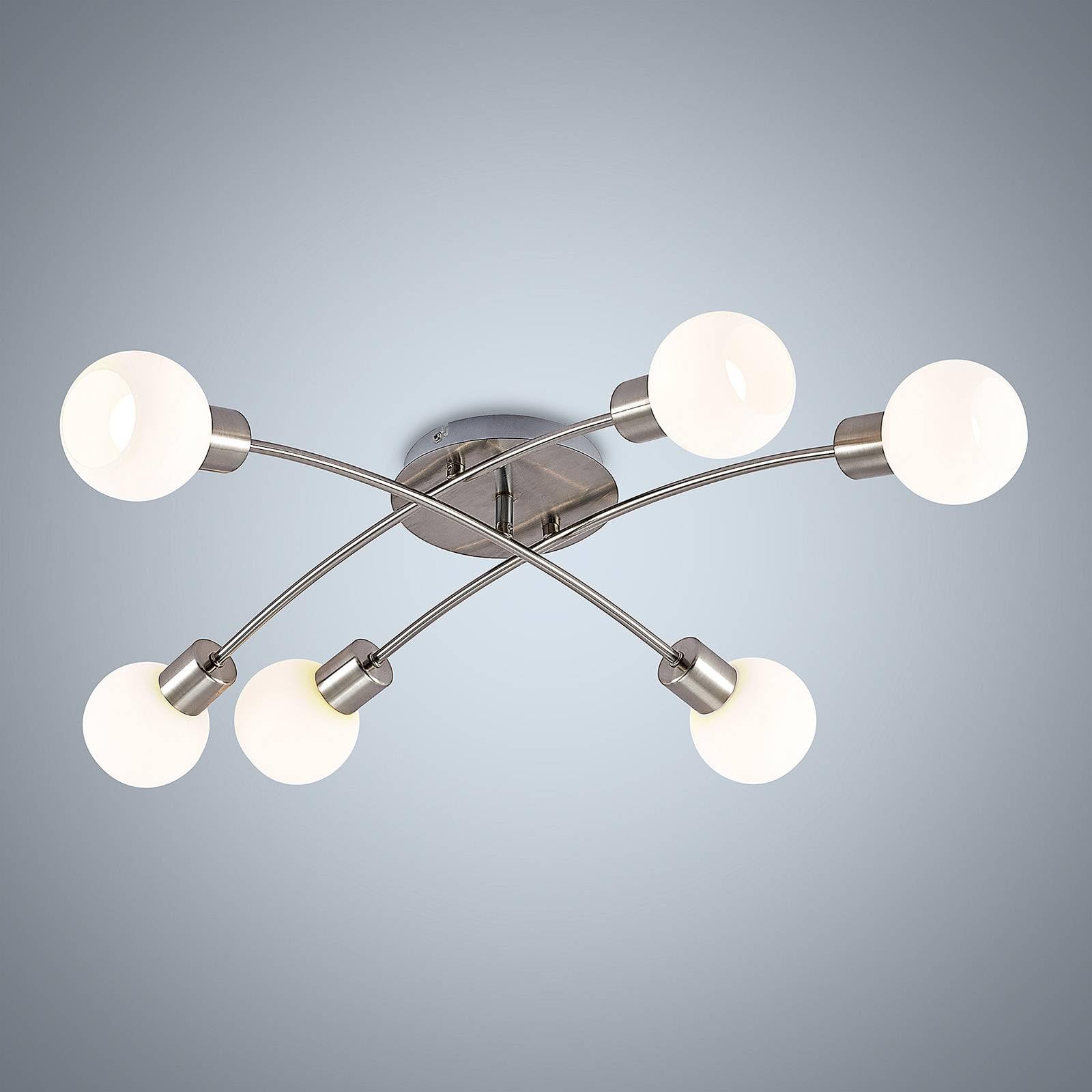 Lindby Deckenlampe Agmar (Modern) in Alu aus Metall (6 flammig, E14) - Deckenleuchte Lampe Wohnzimmerleuchte