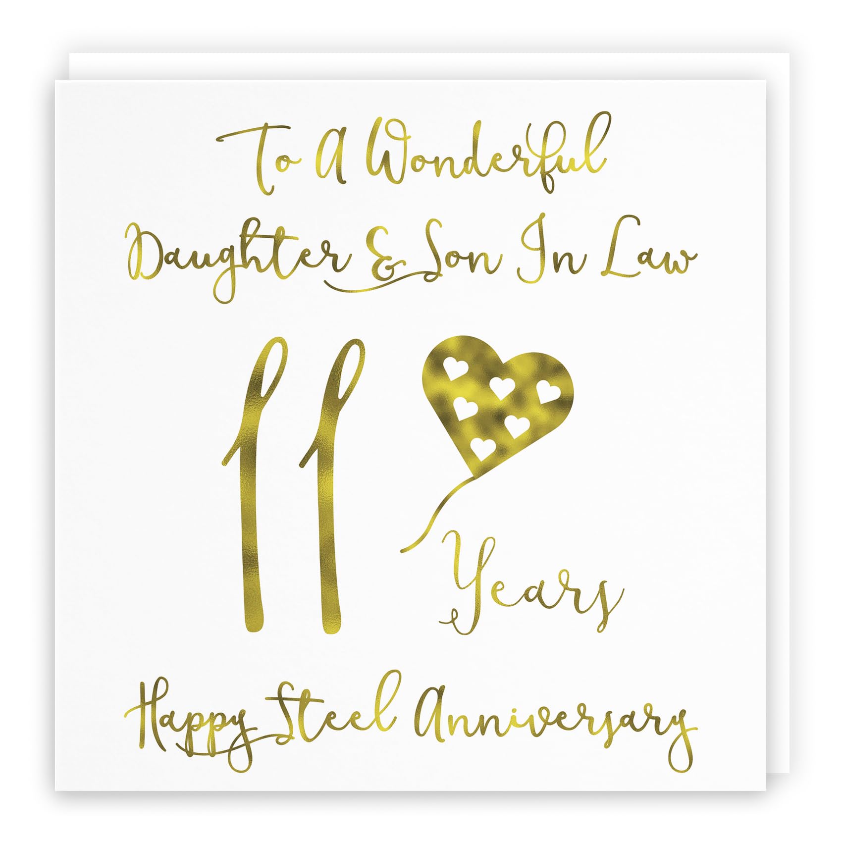 Hunts England, Daughter And Son In Law 11th Anniversary Card, To A Wonderful Daughter & Son In Law, 11 Years