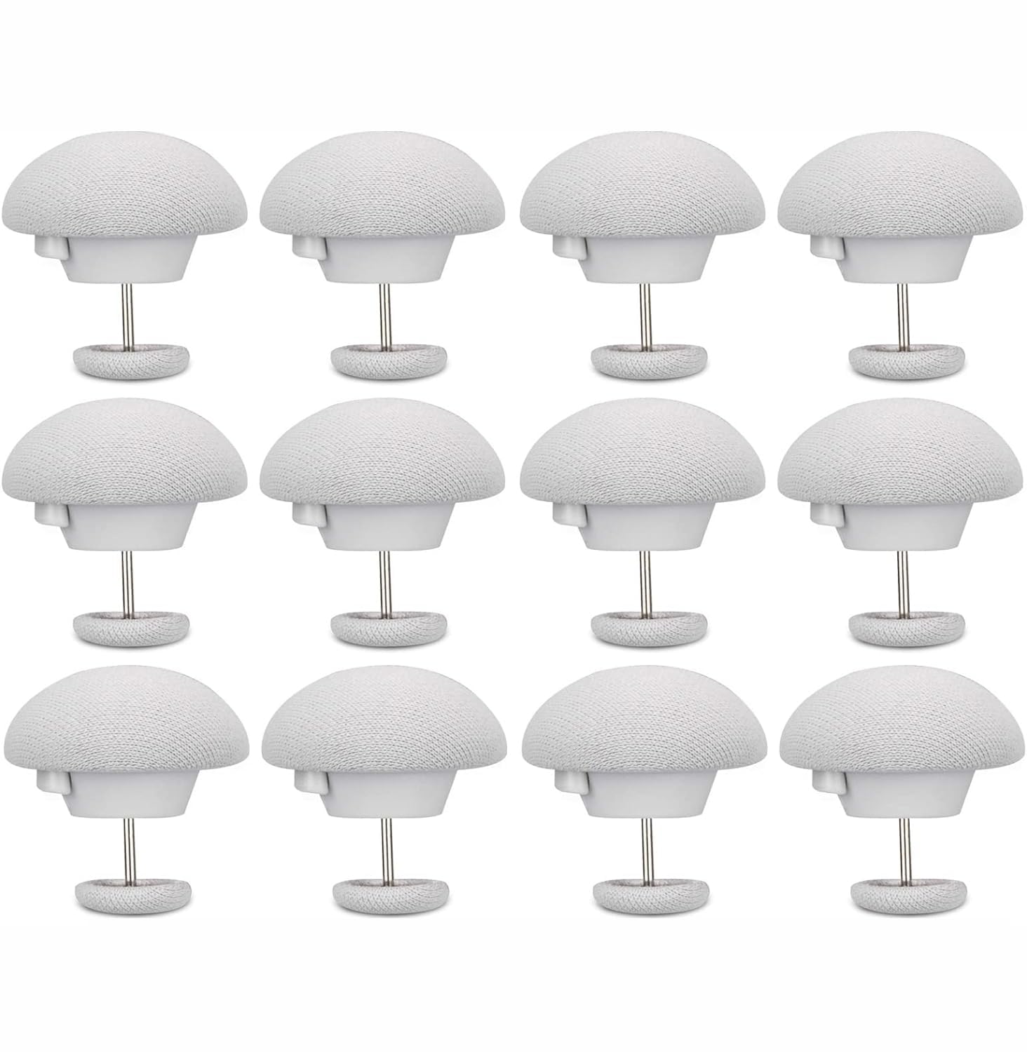 aDai Duvet Pin Duvet Clips | Comforter Clips | Double-Sided Pin Fasteners with Soft Fabric Material | Clips with Long & Short Nails for Duvet Covers, Quilts, Cushions, Curtains | Grey | Pack of 12