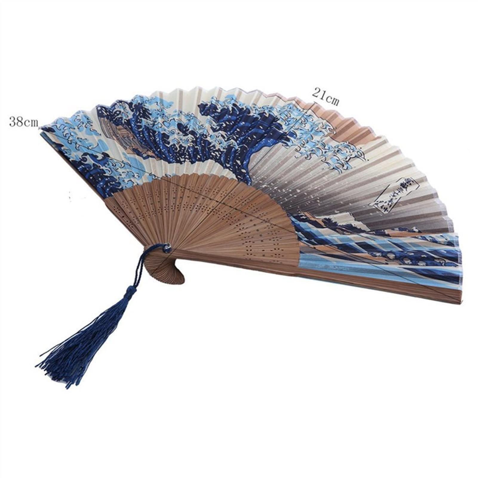 LKLNKVL folding fan, Folding Hand Fan - Summer Vintage Held Flower Chinese Style Dance Wedding Party Pocket Gifts Colorful Fans Decorative