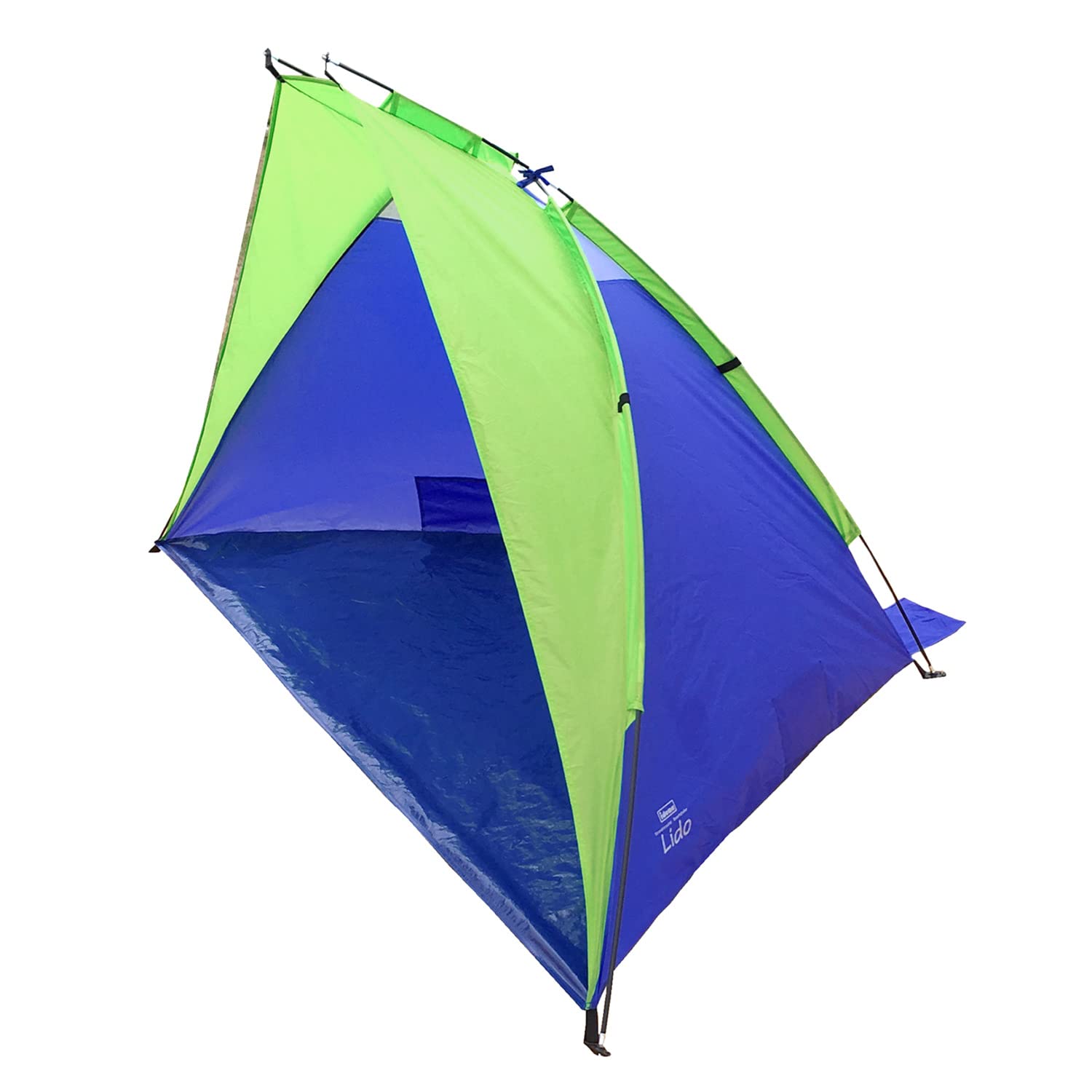 Idena 40321-Conchiglia da spiaggia Lido con protezione UV 40+, circa 2,7x1,2x1,2 m grande, leggera e compatta per il trasporto, ideale per la spiaggia, piscina all'aperto, giardino e in vacanza, verde
