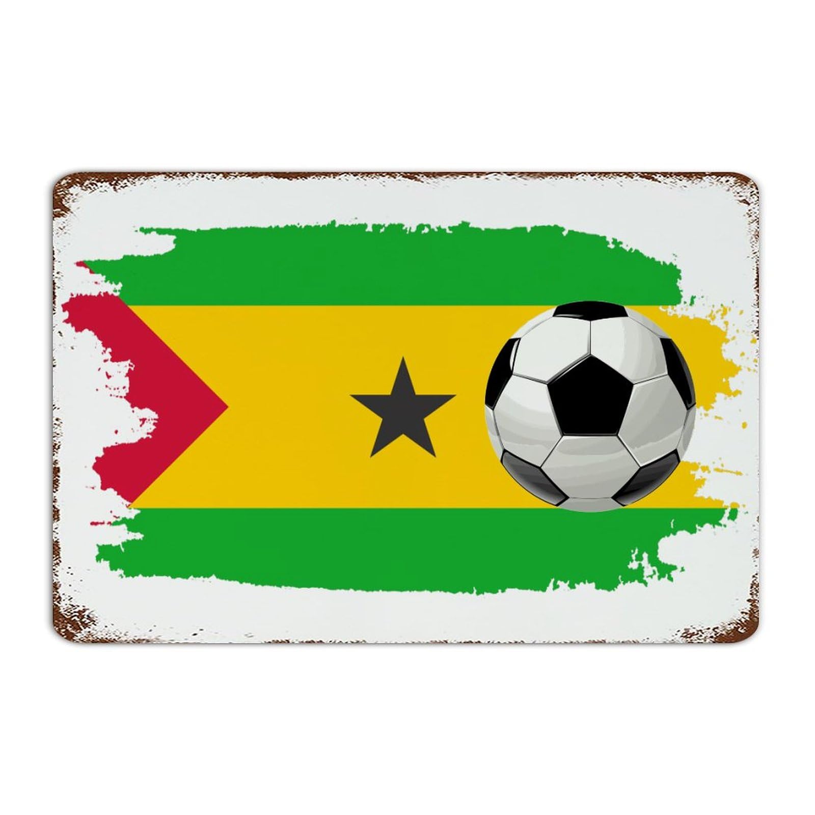 Panneau en métal pour l'extérieur football Sao Tomé décoration murale clubs sportifs
