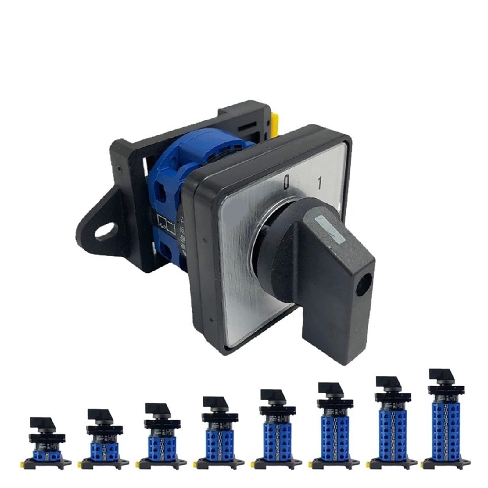 Yapolqtnm 0-1 1Pcs Ymw26 Lw26-25A Din Rail Mounted Lw28 Changeover Rotary Cam Switch 690V Selector Silver Contact Control Motor Off-On(7P-28 Terminals)