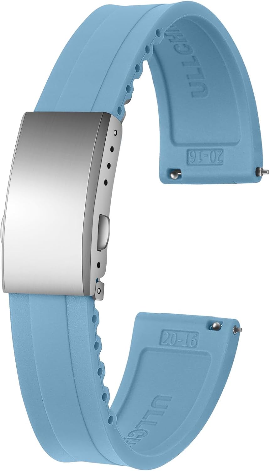 ULLCHRO Watch Strap for Men Quick Release Replacement Band 22mm Sport Dive Bands 20mm Waterproof Silicone Watch Band