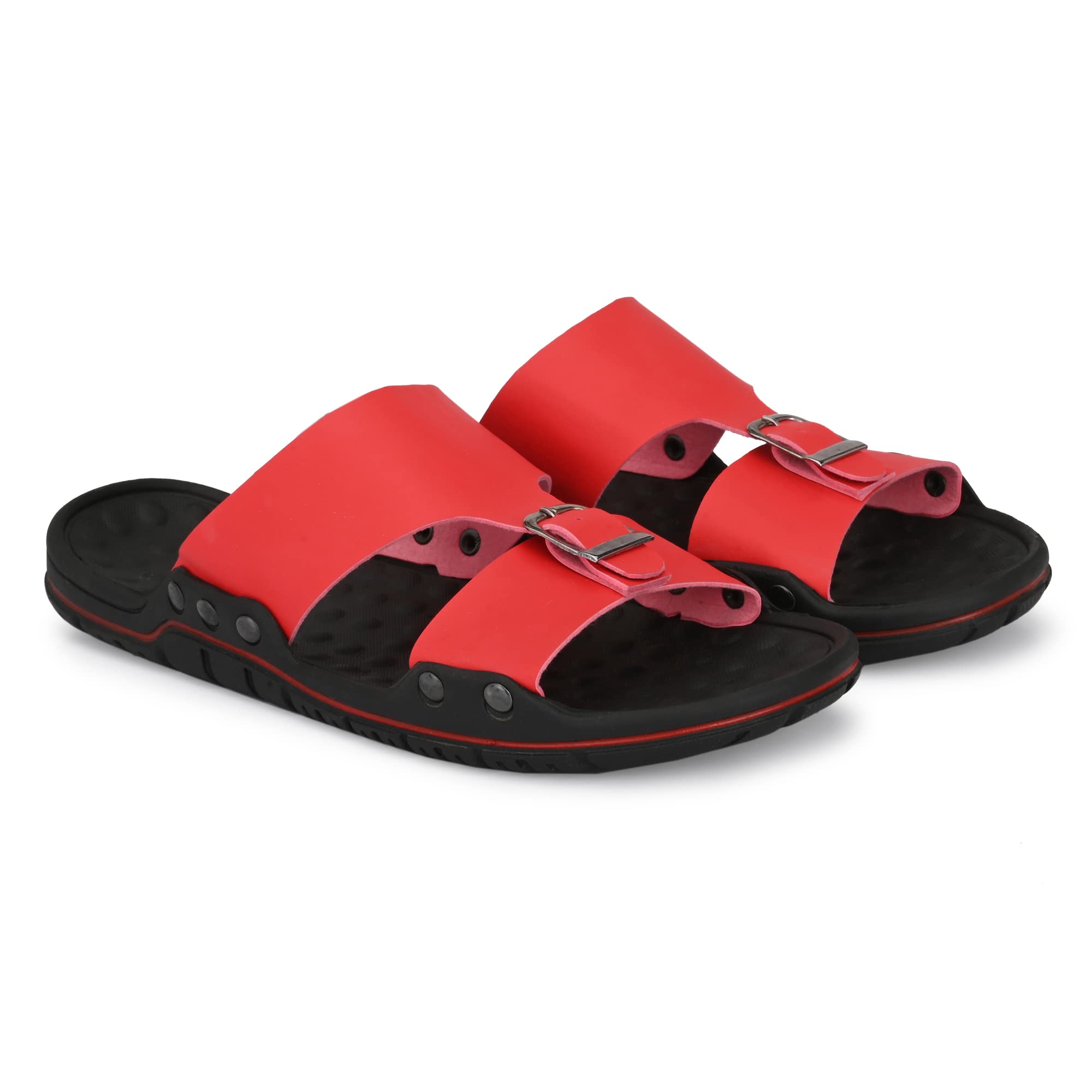 Rising Wolf Mens Synthetic Stylish Red Casual Formal Slipper Chappal Flip Flop (B0B518STS5) Amazon Price History, Amazon Price Tracker