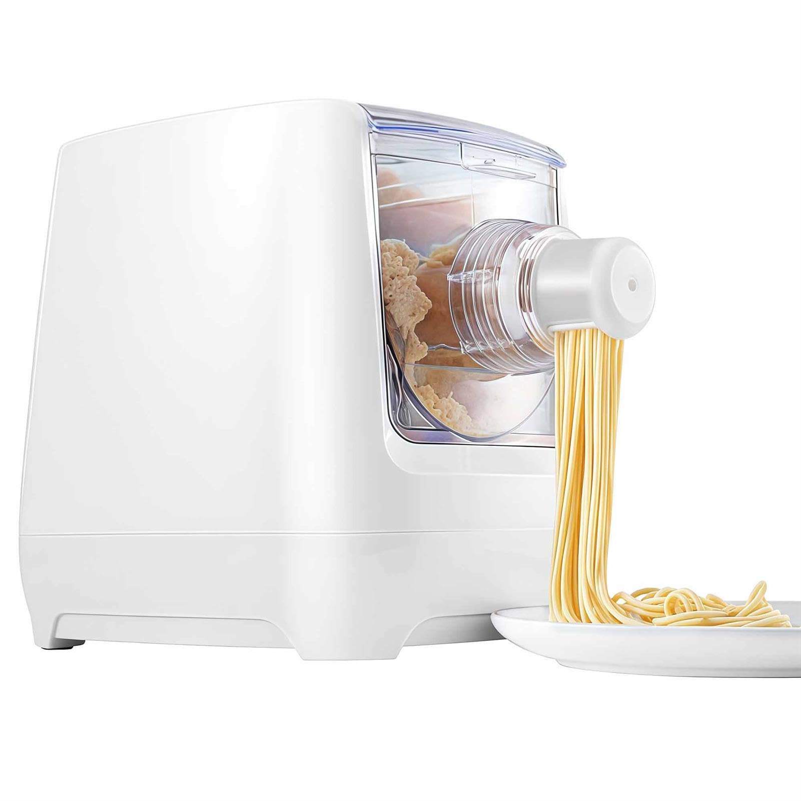 Macchina Pasta Elettrica, Macchina Noodles Professionale Automatica 200W con Schermo LED e 13 Stampi, Strumento Pasta e Wrapper Ravioli 3 Minuti, Macchina Noodles per Cucina Casa