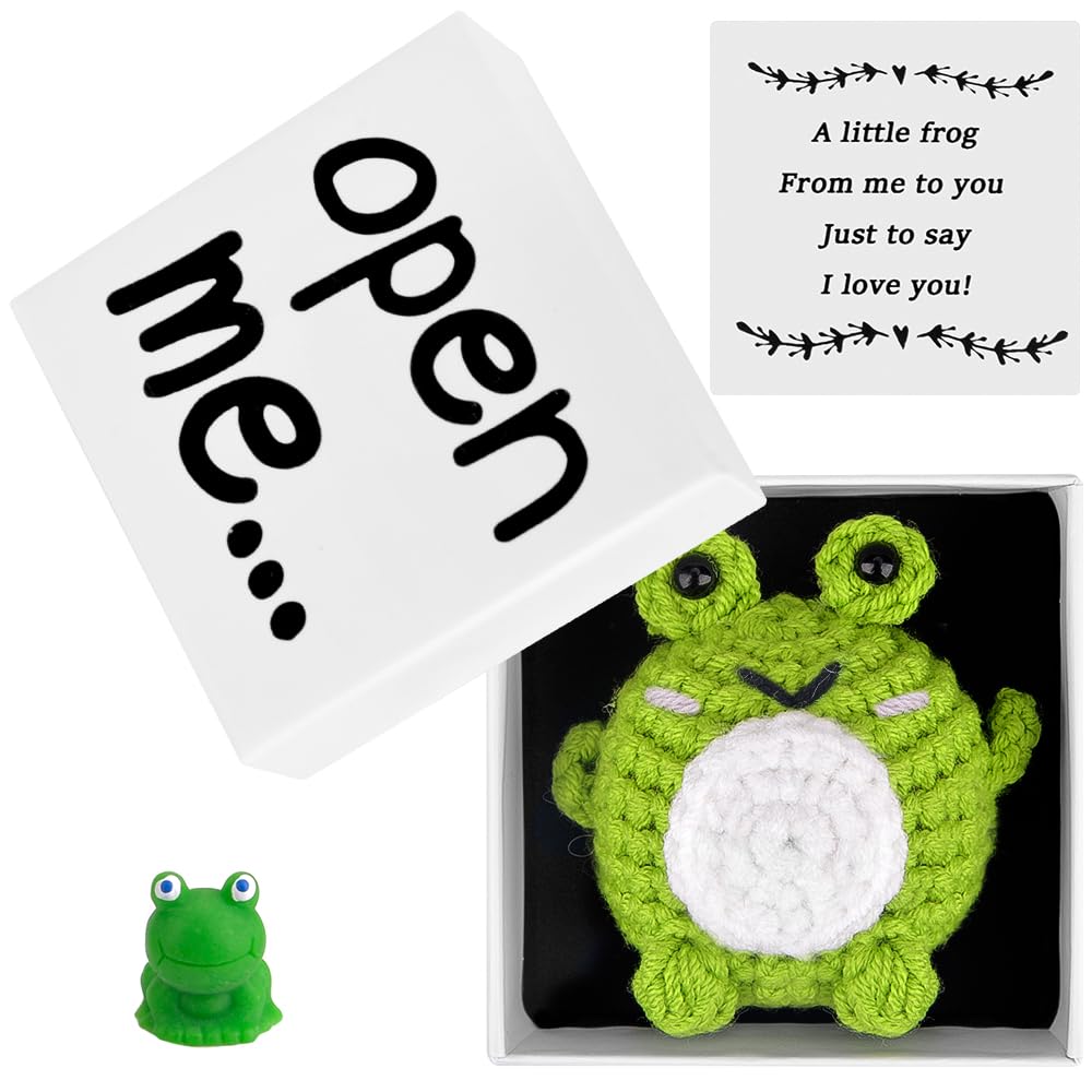 Frog in Open Me Gift Box, I Love You Gifts for Her Him, Positive Frog Gifts, Pocket Hug Emotional Support Gifts, Handmade Frog Resin Frog Toy, Cute Frog Stuff Gifts for Girlfriend Boyfriend