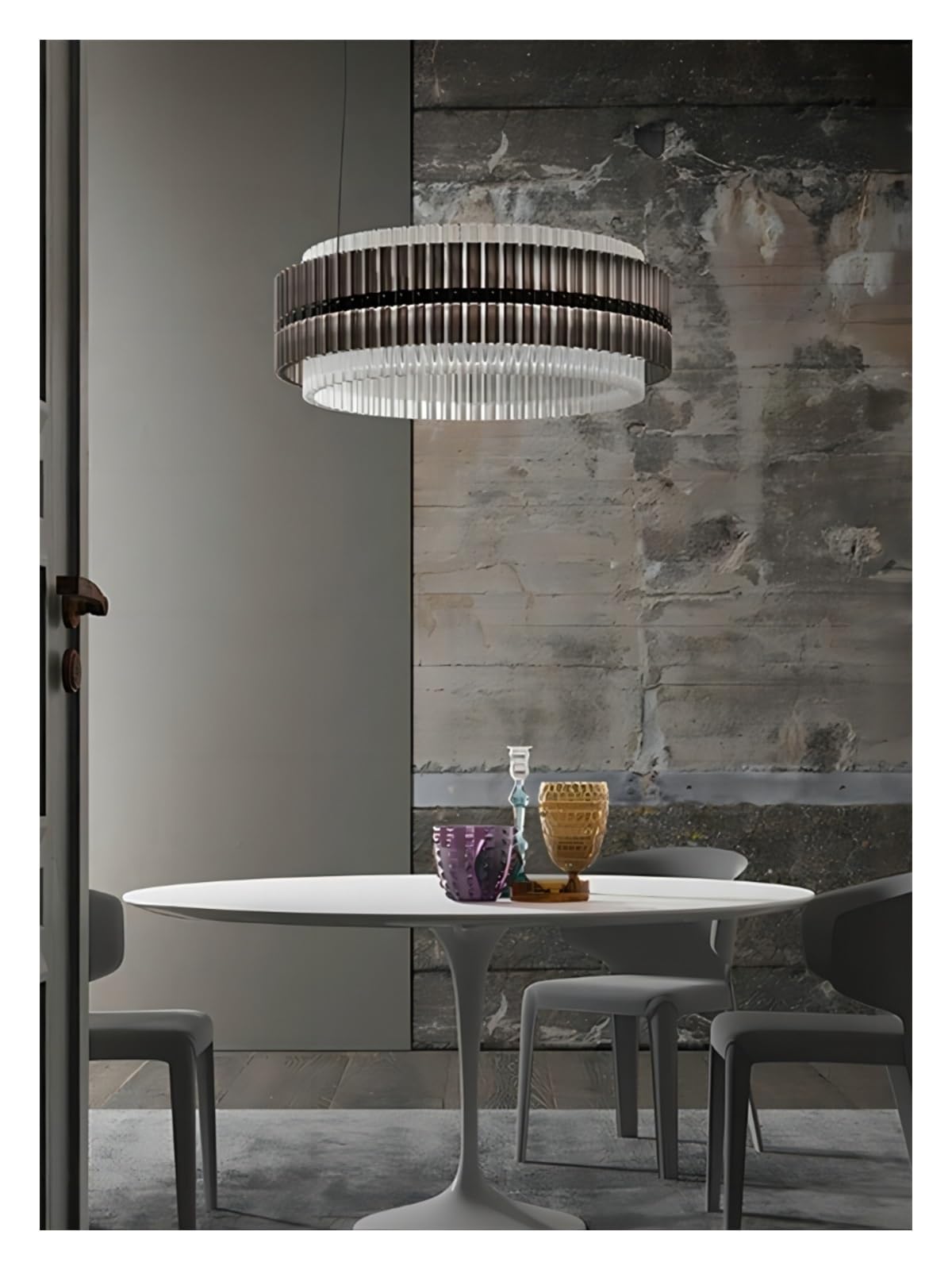 SYAXVOM Chandelier Postmodern Clear-Glass LED Hanging Chandelier Lighting,Lustre Luminaire Lampen Home Decoration for Living Room(Dimmable,Dia40cm)
