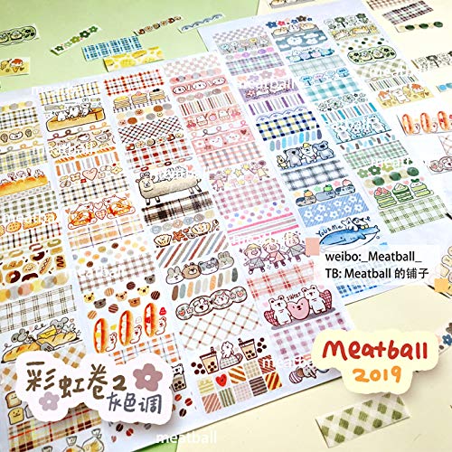 マスキングテープ　海外マステ　人物マステ　特殊インク Amazon | マスキングテープ meatball 人物 特殊インク 手帳 DIY ギフト