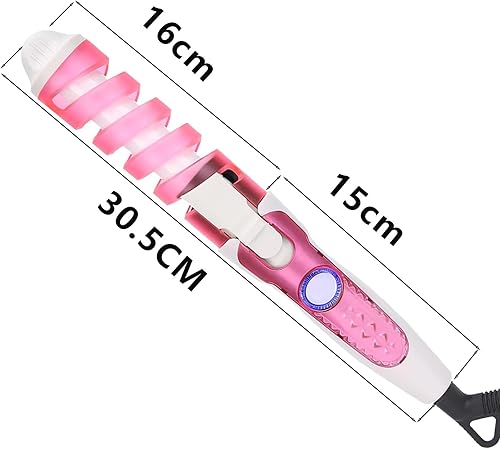 Miniatura 6 de Rizador y rizador de pelo en espiral, varita rizadora eléctrica, rizador para peinado, iones negativos que bloquean la humedad, 110-240 V, regalo