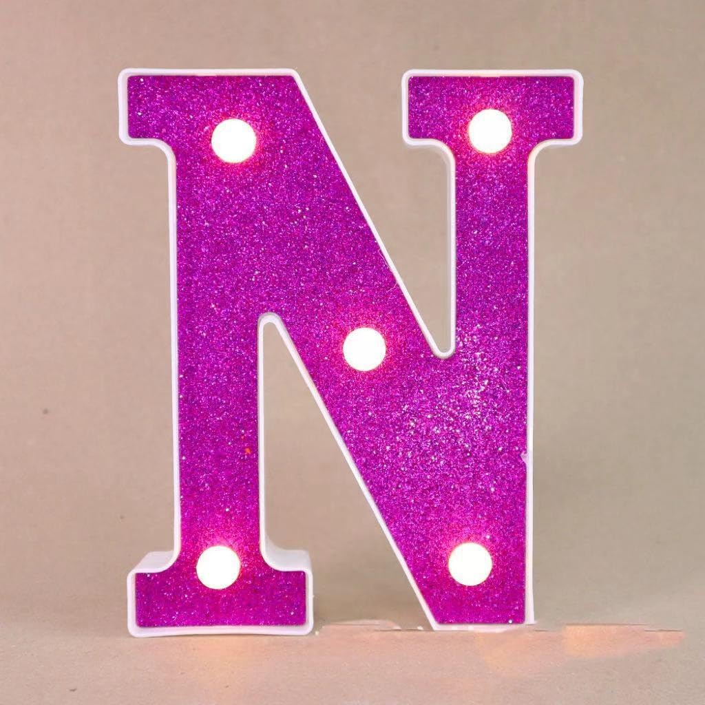 LED Marquee Letter Lights, Light Up Letters Glitter Alphabet Letter Sign Battery Powered for Night Light Birthday Party Wedding Girls Gifts Home Bar Christmas Decoration
