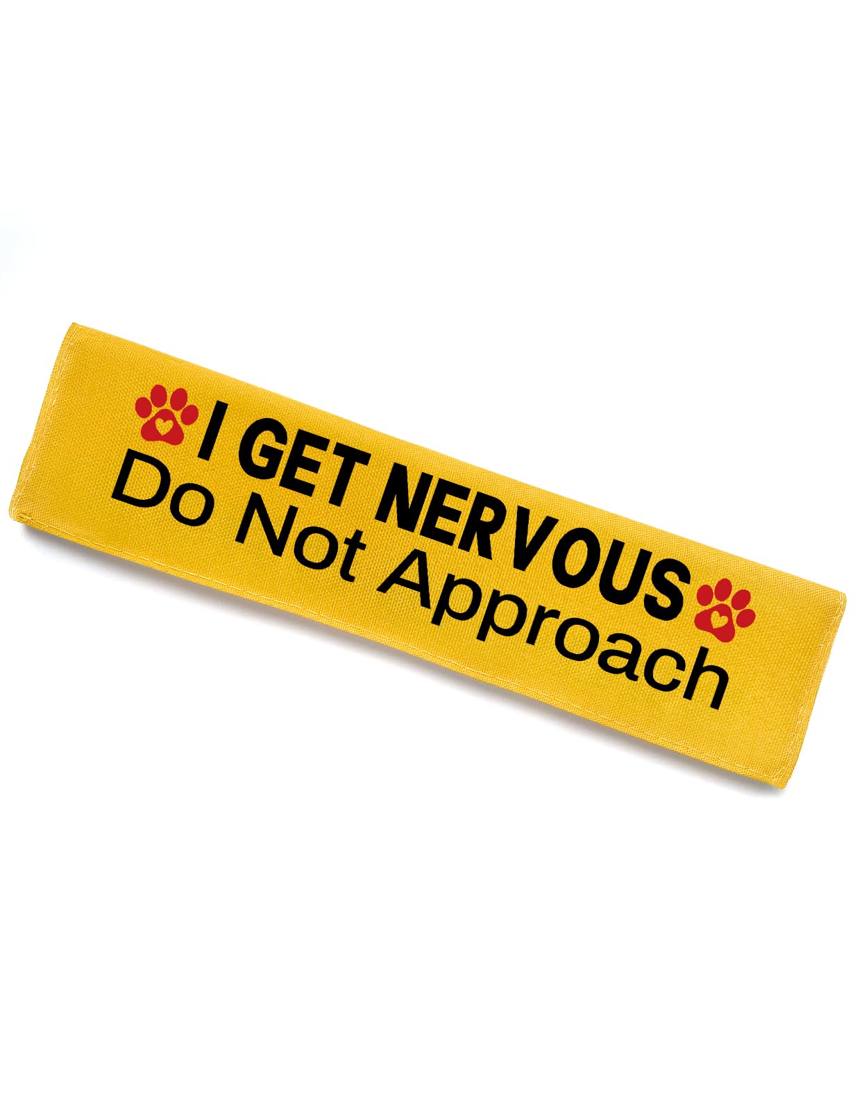 I get Nervous Dog Leash Sleeve, Funny Yellow Dog Leash Wrap Alert Hanging ID Patch Tag Dog Leash Warning Sign, Do Not Pet Patch Wrap Pet Birthday