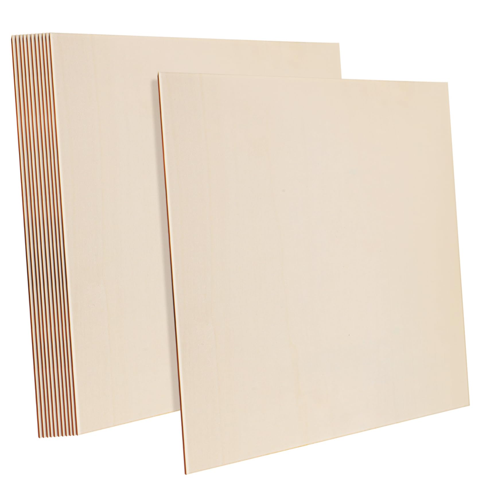 12pezzi Legno Grezzo Per Artigianato Assi Di Legno Quadrate Vuote Per Incisione Bruciatura Intaglio Taglio Bordi Lisci Estetica Rustica Superficie Grezza