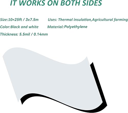 Miniatura 2 de HFS (R) Película de panda blanco y negro, película de poliéster 100% virgen de 5.5 mil, ligera y resistente al agua, 10 pies x 25 pies