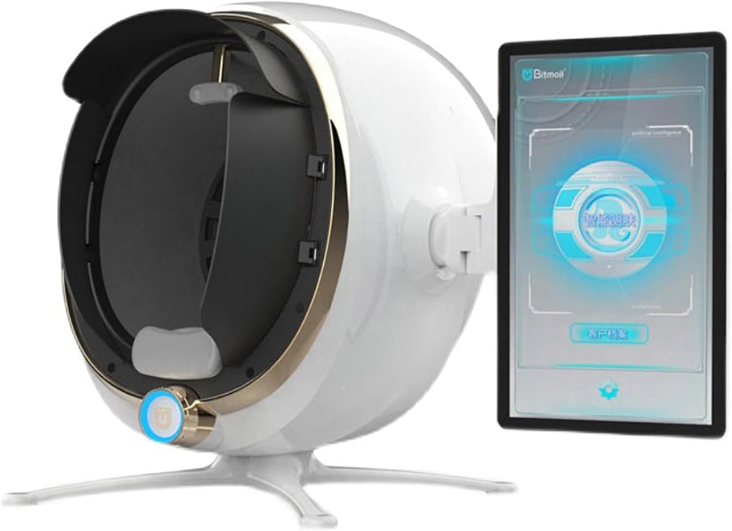 AI Skin Analyzer, Skin Problem Detection Machine with 8 Spectra and 14 Item Detection, Data Comparison and Simulated Skin Prediction, Cloud Storage, for Home Beauty Salon