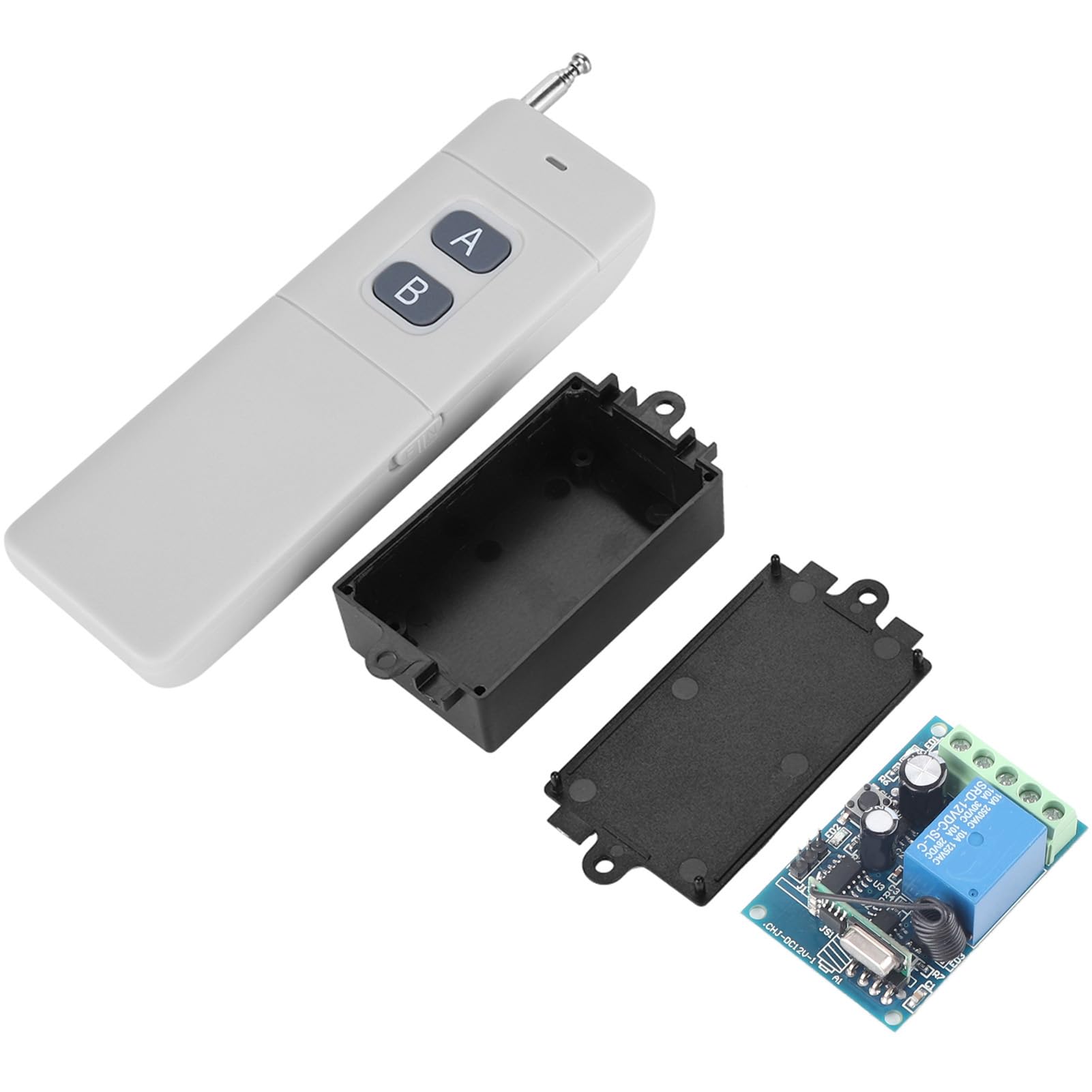 Trasmettitore Telecomando 3KM DC 12V 2CH a Lungo Raggio, Ricevitore Trasmettitore di Commutazione Wireless 3KM RF Elevata Riservatezza per Luci TV Ventola Motore Fotocamera