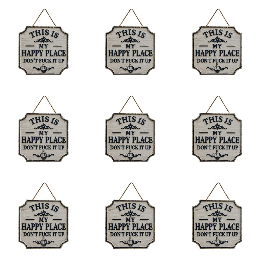 Letrero de metal humorístico para jardín, vintage, arte de pared para el hogar, jardín, bar, decoración de granja, placa de metal duradera con cuerda para colgar
