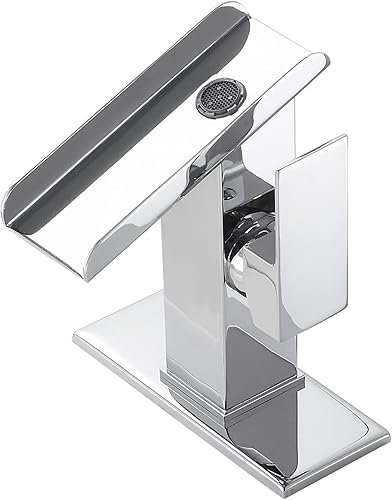 Grifo de lavabo de baño cromado de 1 o 3 agujeros de 4 pulgadas, mango único, cascada, grifos de baño, fregaderos de latón, lavabo, residencial,