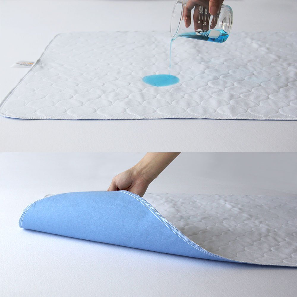 Bedecor 2× Alèse Imperméable 70x90 cm (Bleu) – Tapis de Lit Lavable en Machine, Multi-Couches & Absorbant – Protection Matelas Réutilisable pour Bébé, Enfant, Adulte