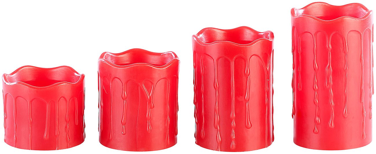 Tannenkranz LED-Kerze: Adventskranz mit roten LED-Kerzen, rot geschmückt (Adventskränze ohne Echte Kerzen, Tischdekorationen, Winter)