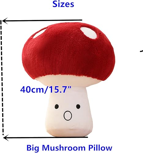 Miniatura 8 de Cojín de peluche creativo 3D con diseño de hongos para sofá y cama de coche y cama, diseño de hongos sorpresa (10.3 pulgadas)