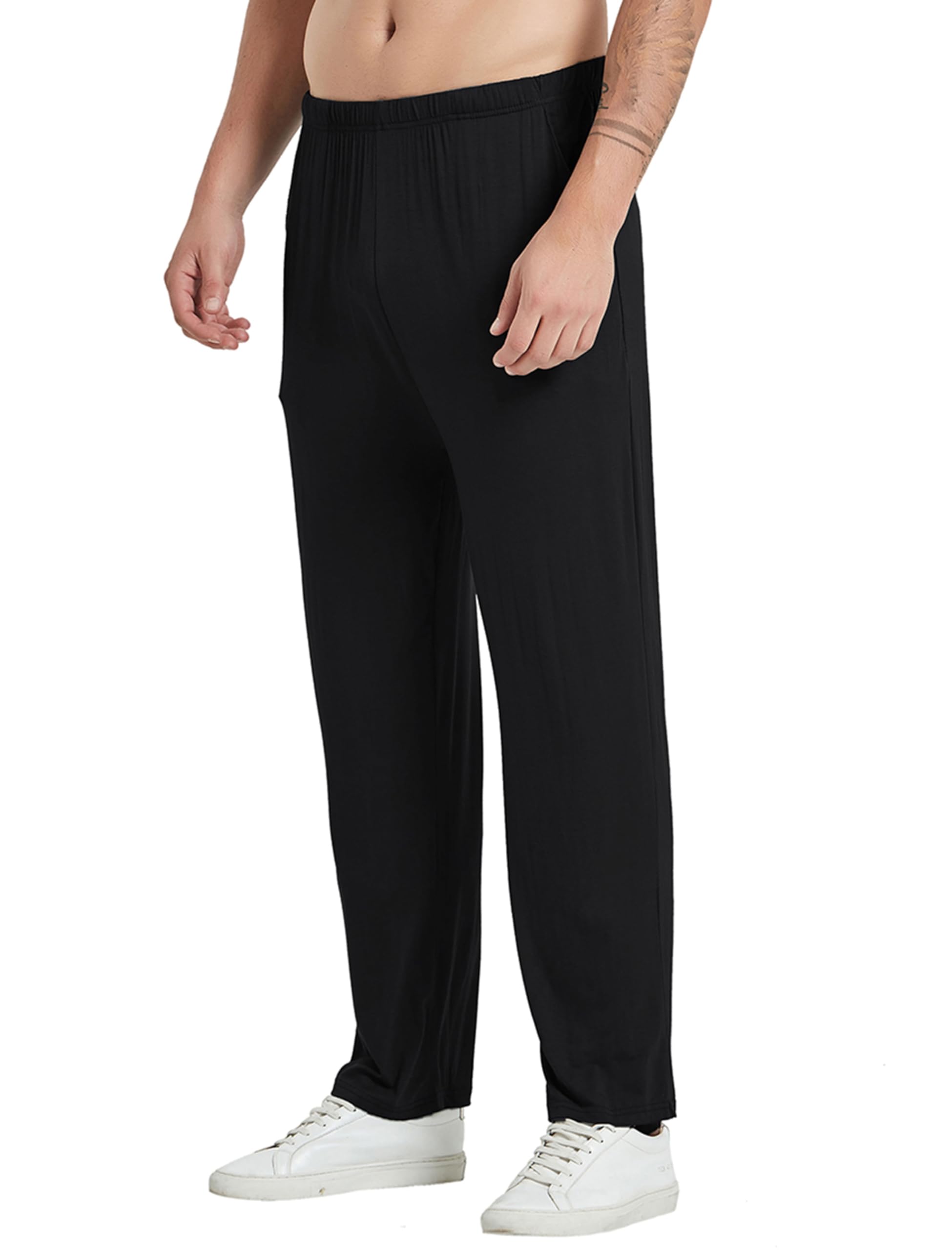 JINSHI Pantaloni Lunghi Pigiama da Uomo Morbide Modal Pantalone da Salotto Biancheria da Notte