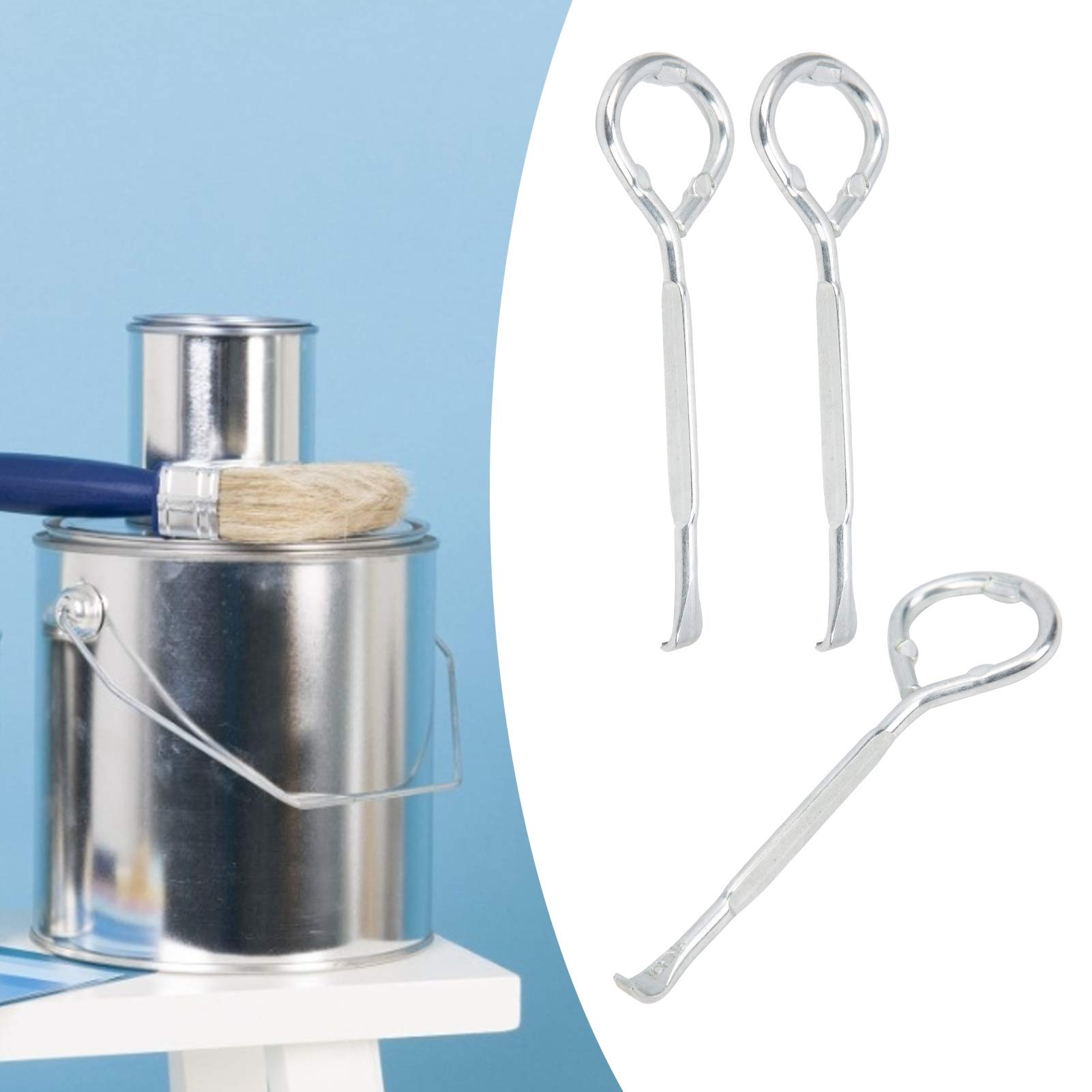 Paint Can Lid Opener, 24Pcs Multi Purpose M10 Steel Beer Jar Tin Manual Opening Tool with 3 Flat for Paint Barrels, Beer Cans