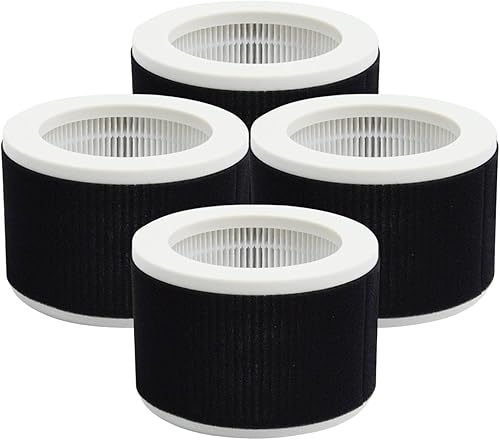 Nispira Filtro de repuesto True HEPA compatible con el purificador de aire KOIOS MOOKA EPI810. Elimina el olor. Filtración de 3 etapas. 4 paquetes