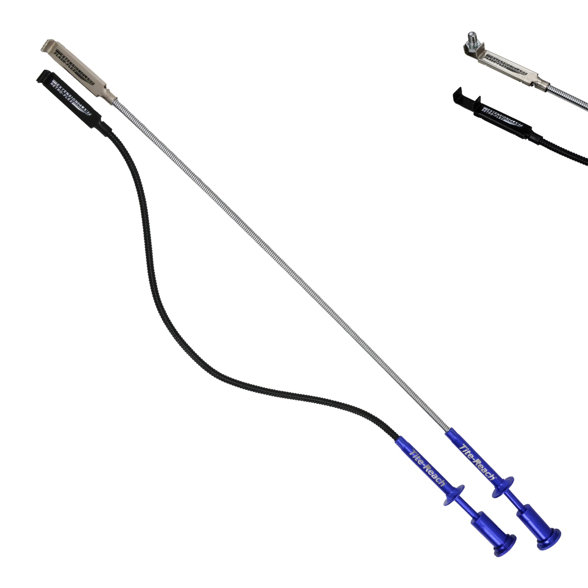 TITE-REACH Flexible Extension Clamp Combo Pack – Retro-Flex (Memory-Flex) & Flash-Flex (Spring-Back) Mini Vise Tools, 24" Nut & Bolt Holders for Tight