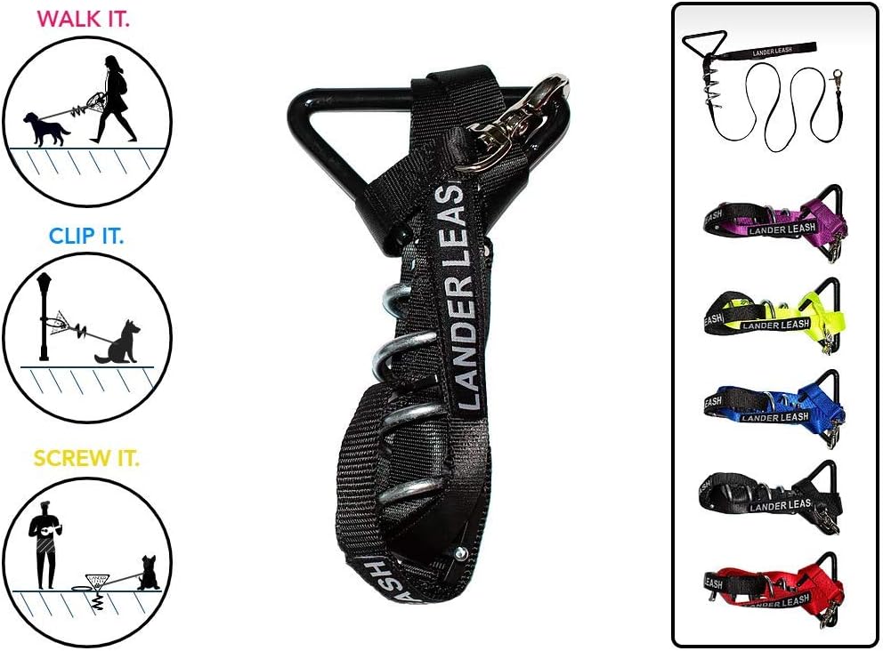 Lander Leash New 3in1 Dog Leash Stake. 5.5ft Nylon Lead