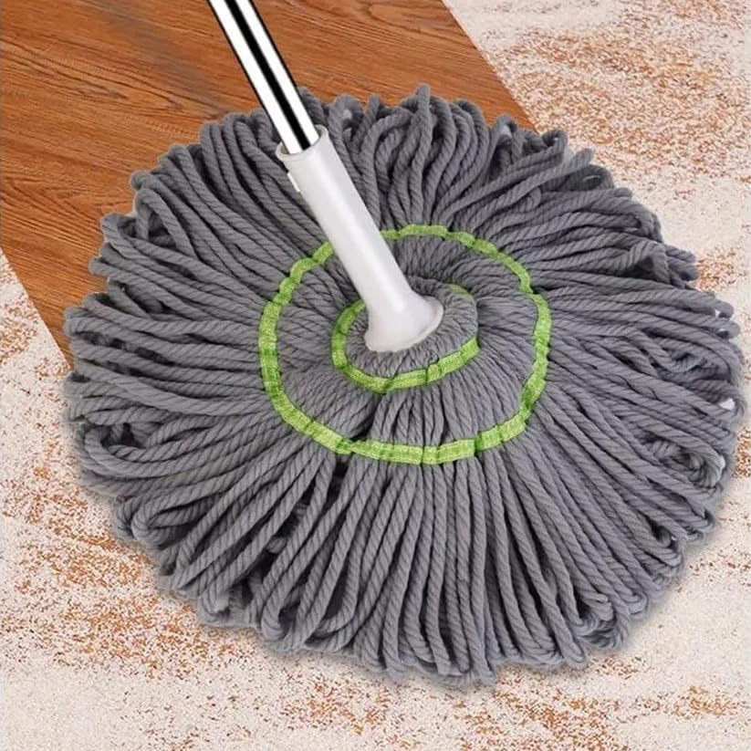 Image of Squeeze Twist Mop with Self Wringing, Stainless Steel Handle, for Hardwood and Tile Floor Cleaning