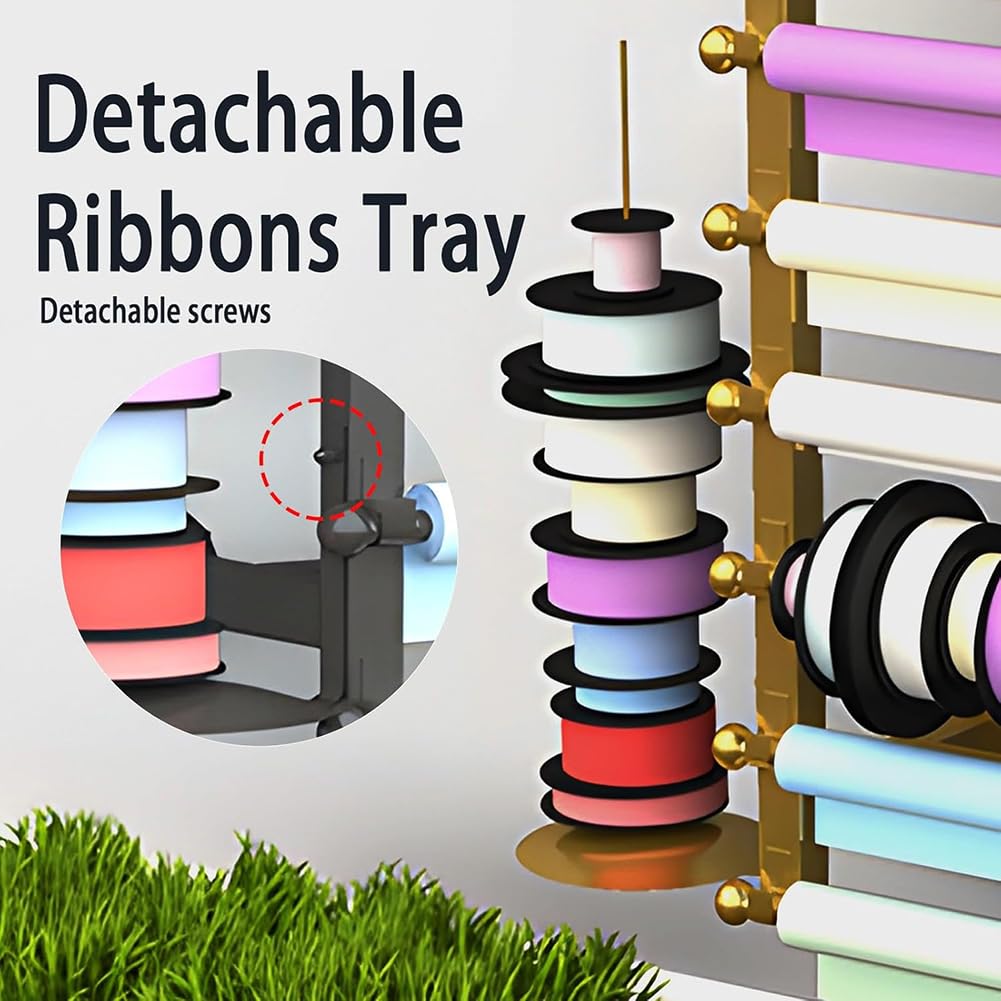 Espositore per carta da regalo, organizer da parete con 12 barre