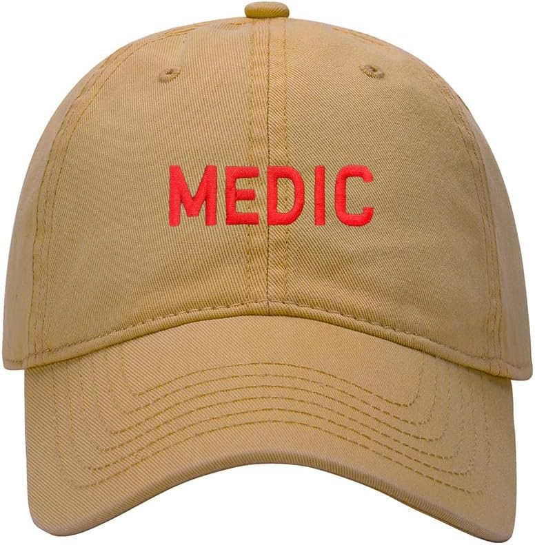 Baseball Cap Men Medic Embroidered Washed Cotton Dog Hat Baseball Caps