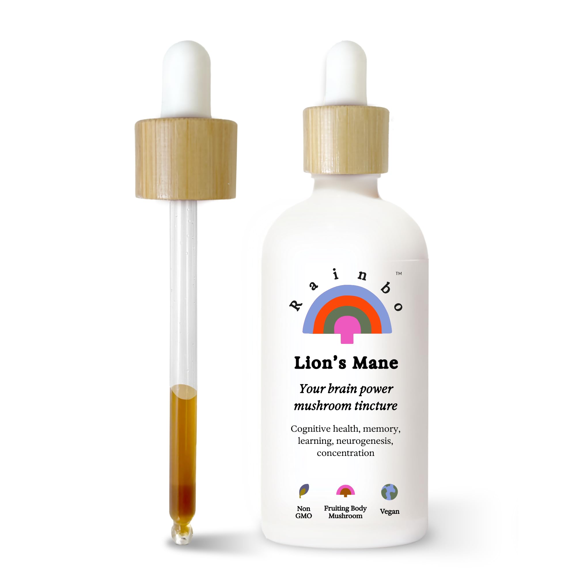 Lion's Mane Mushroom Tincture - Dual Extract Mushroom Supplement - Brain Support, Focus, Memory, Liquid Lion's Mane Supplement, Vegan, Non GMO, 3.4 fl oz