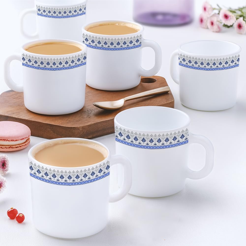 Larah by BOROSIL Ocean Opalware Mug, Set of 12 Tea/Coffee Mugs, 180 ml Each, Microwave & Dishwasher Safe, Bone-Ash Free, Crockery Set Ideal for Daily Use & Gifting, White-image-45