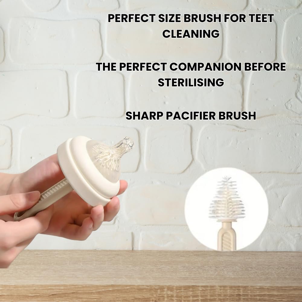 RJP 3-in-Baby Bottle Brush Set: Silicone Bottle Cleaner, Straw Cleaner Brush - Image 4