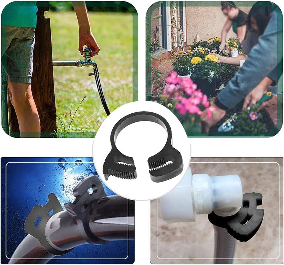 Miniatura 6 de Yinpecly Abrazaderas de manguera de agarre de 0.484-0.559 in de nailon ajustable de plástico resistente rápido doble agarre para fontanería,