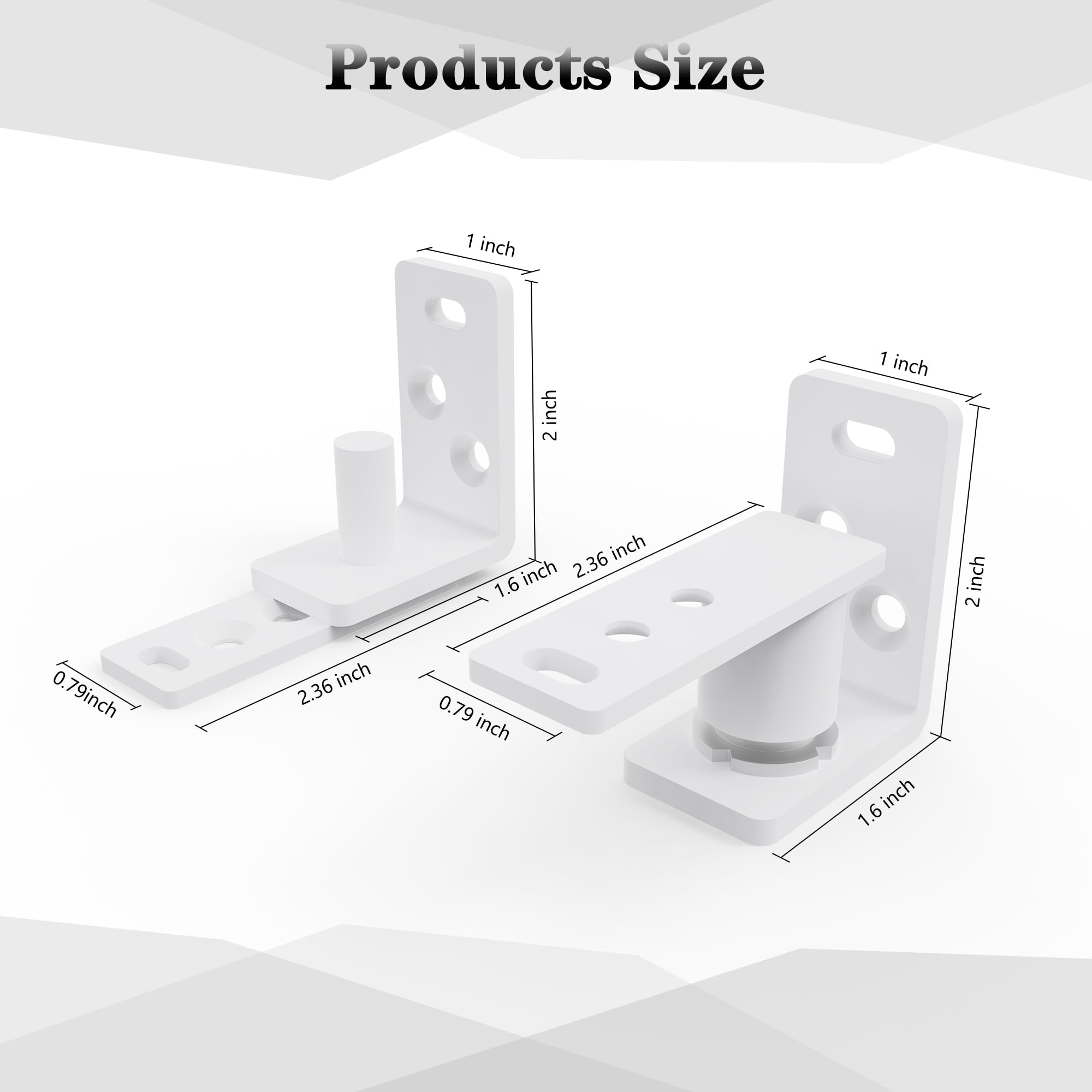 FRMSAET Charnières de porte pivotante Angle ajustable Quincaillerie de porte par gravité Charnières pivotantes à fermeture automatique et à pivotement dans les deux sens (Blanc, 2 paquet)