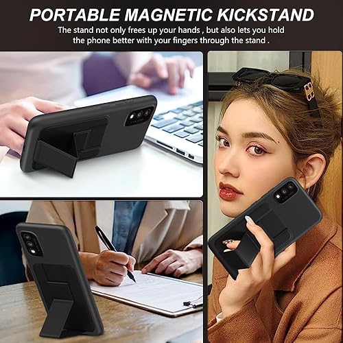 Miniatura 5 de Funda para teléfono TCL 30T 30 T (T603DL) con protector de pantalla de vidrio templado, soporte plegable, soporte para tarjetasranuras Funda