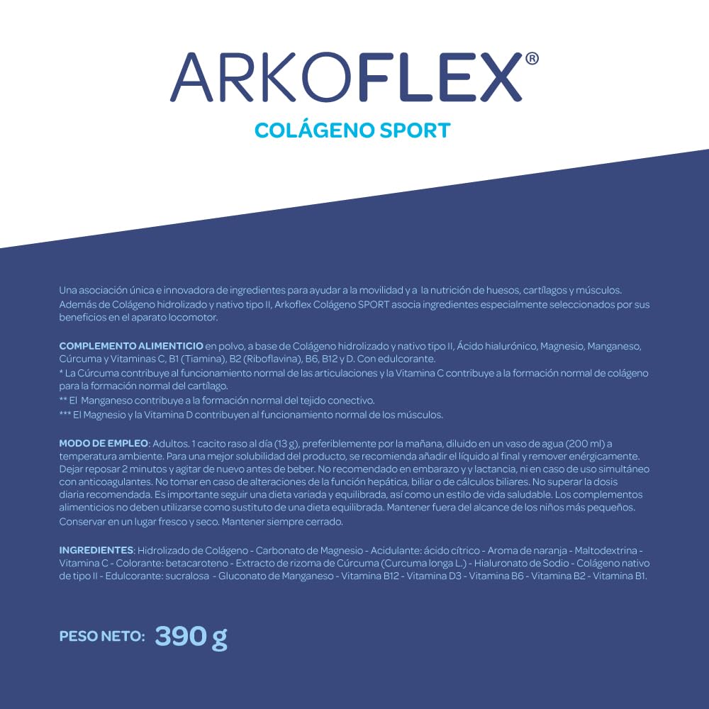 ARKOPHARMA ARKOFLEX DOLEXPERT colageno sabor naranja – produit multifonction à large champ d’application, convient à ceux qui recherchent un produit fiable au quotidien, poids 390 g et devient un alli