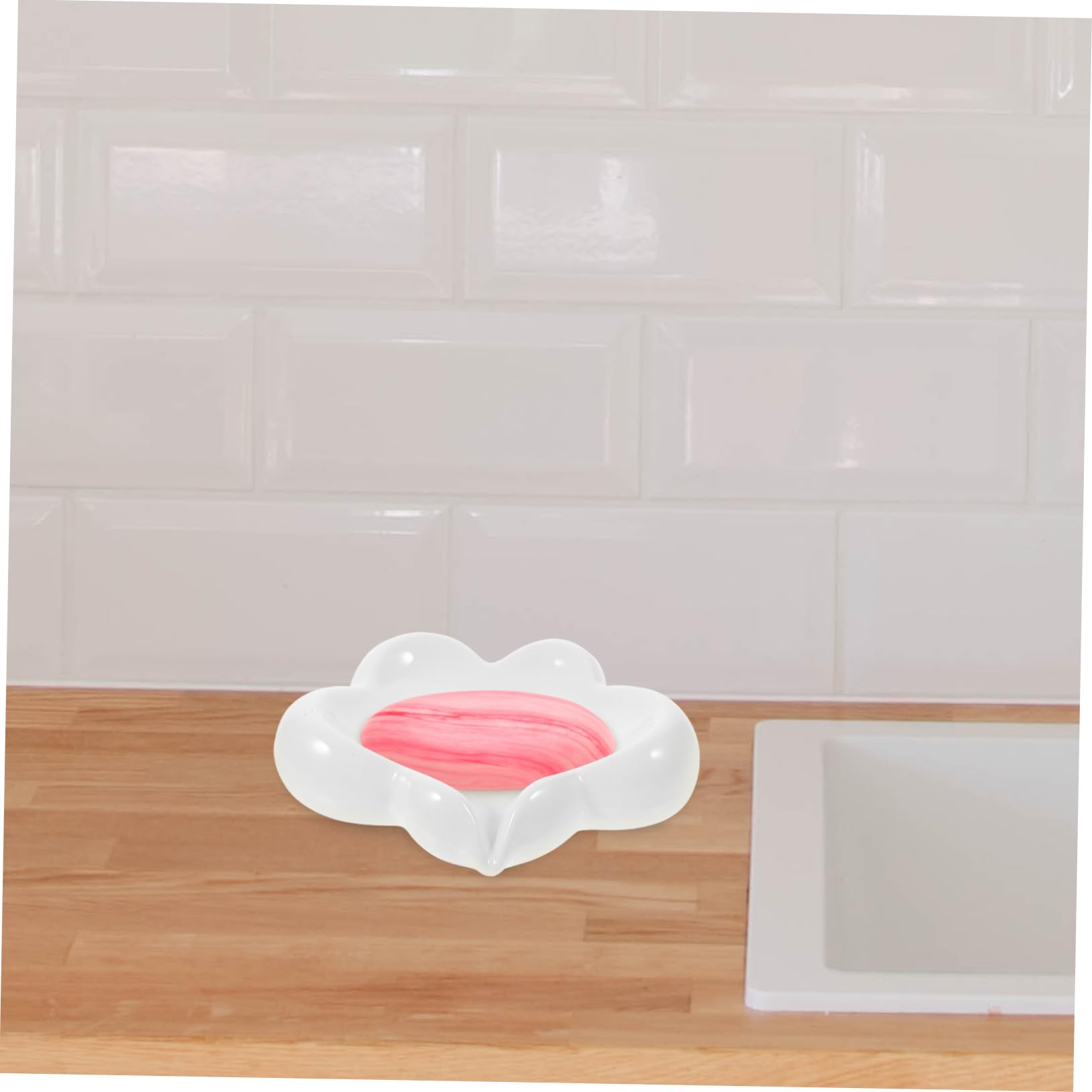 Jabonera de Porcelana en Forma de Nube de Color Claro para Baño