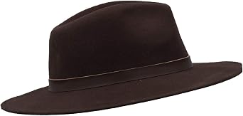Walker & Hawkes Ranger - Unisex Fedora Hat Made of Malleable Felt - with Leather Strap