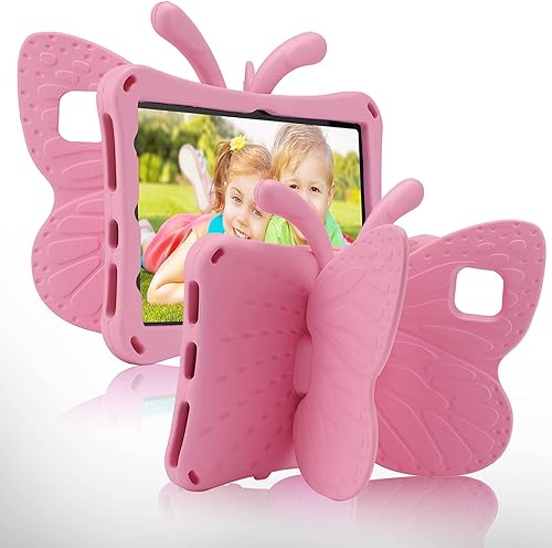 Simicoo Funda para Samsung Tab A7 Lite para niños, A7 Lite T220 T225, bonita funda de mariposa con soporte para niños, ligera, EVA, resistente, a